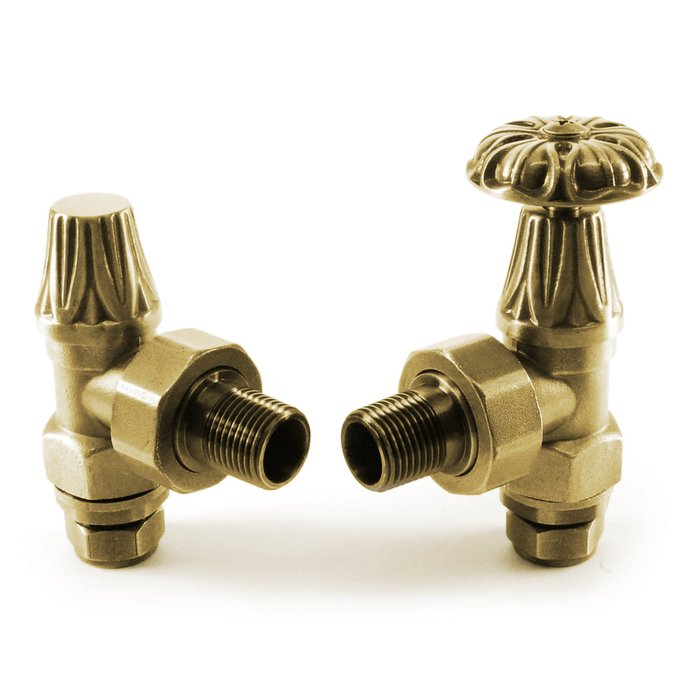 Crocus Aged Brass Manual Radiator Valve Set (CDC-CROCMAN-BR)