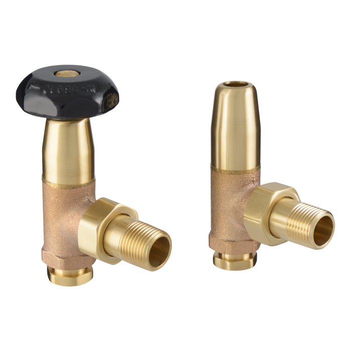 Traditional School Brass Manual Radiator Valve Set (CDC-TRADSCH-BR)